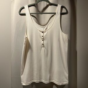 Old Navy Women’s Fitted Ribbed Tank w/Button Detail, NWOT - ivory - XXL